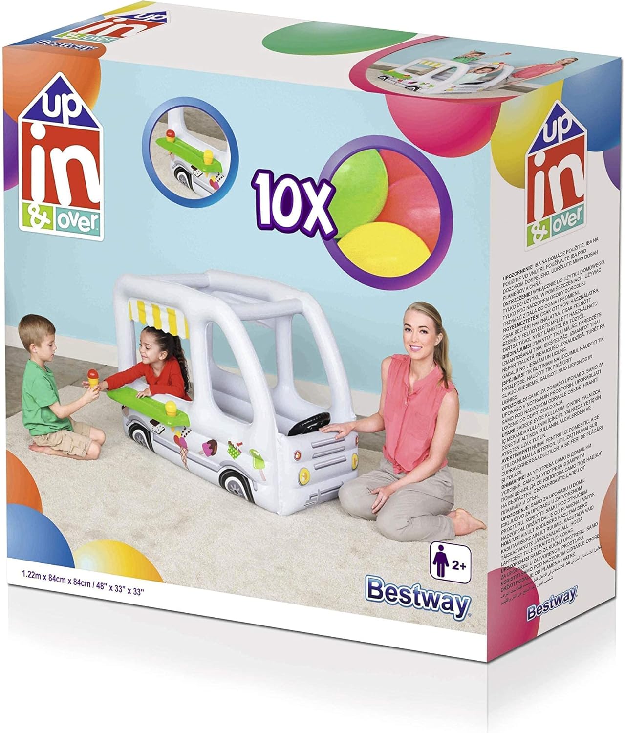 Bestway® Up, In & Over™ 48" x 33" x 33"/1.22m x 84cm x 84cm Scoops'N Smiles Ice Cream Truck Ball Pit