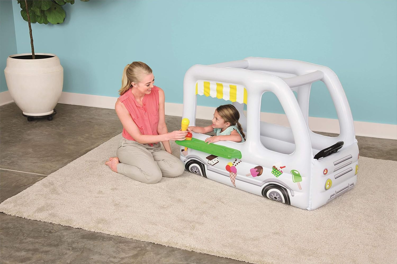Bestway® Up, In & Over™ 48" x 33" x 33"/1.22m x 84cm x 84cm Scoops'N Smiles Ice Cream Truck Ball Pit