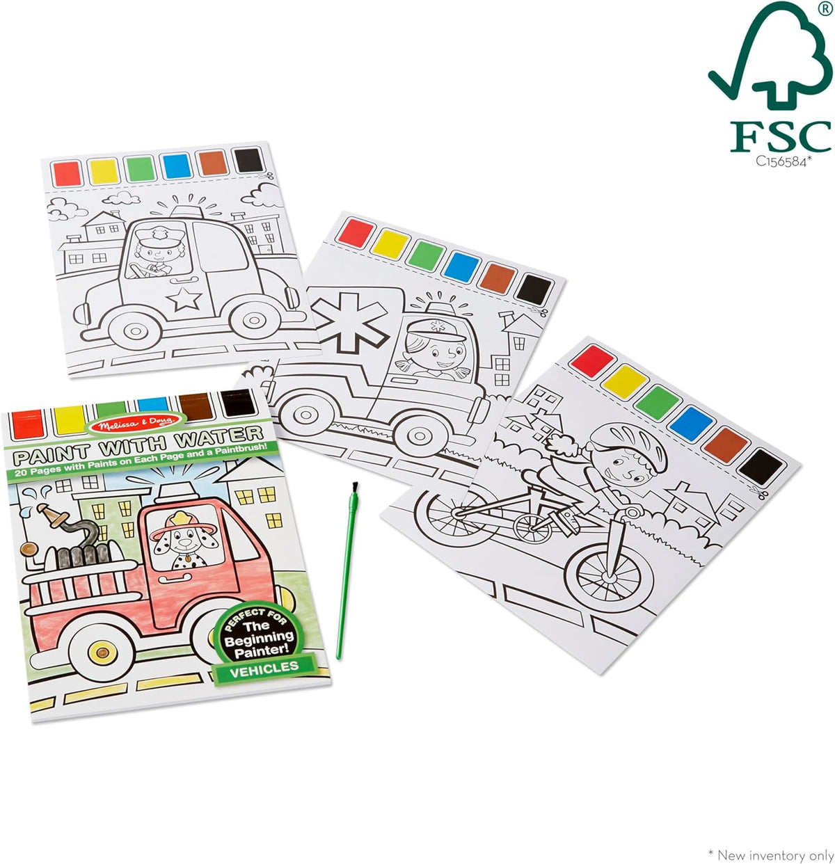 Melissa & Doug Paint With Water - Vehicles