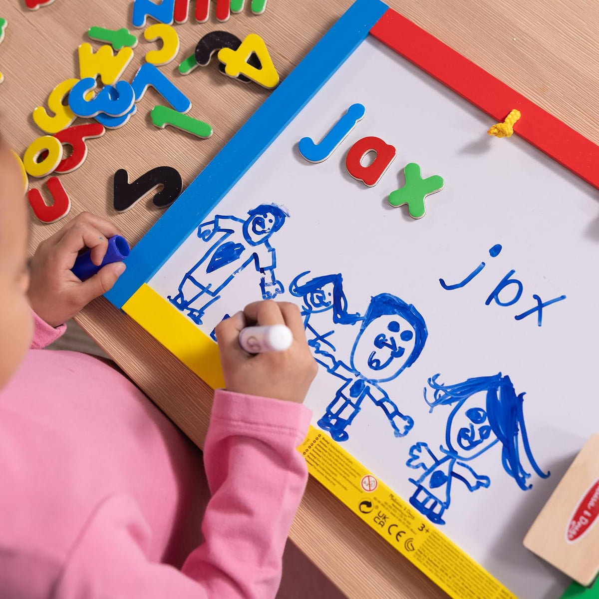 Melissa & Doug Magnetic Chalkboard & Dry-Erase Board – Double-Sided Wooden Art Board
