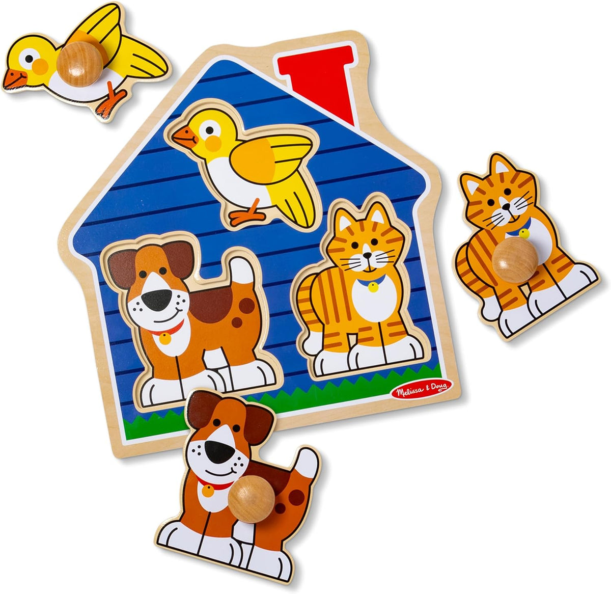 Melissa & Doug House Pets Jumbo Knob Puzzle - 3 Pieces