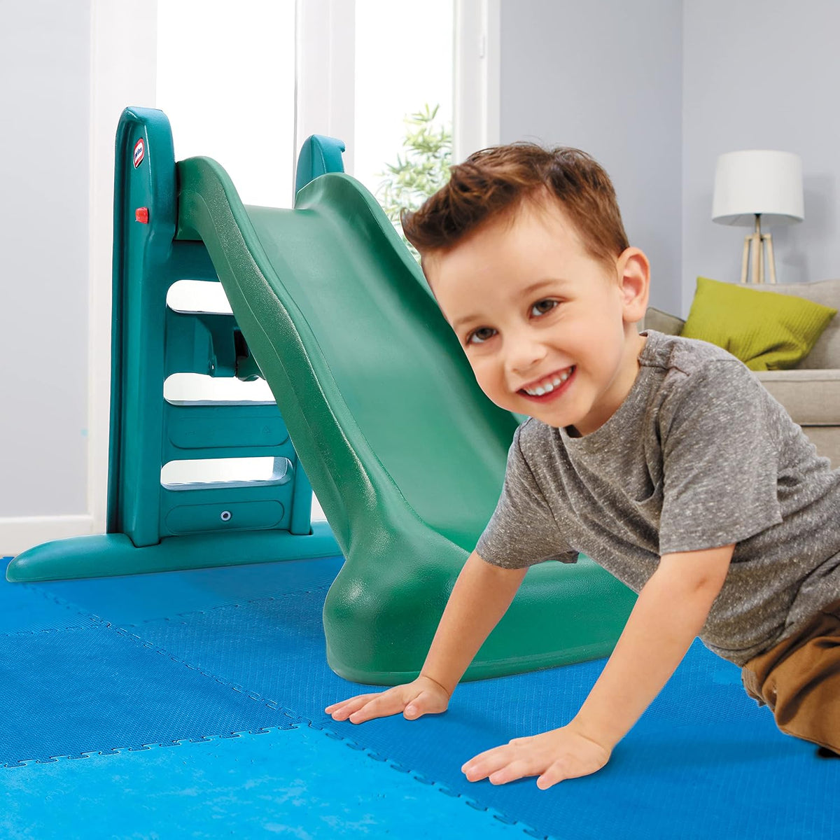 "LITTLE TIKES GO GREEN LARGE SLIDE  168 cmx97cmx97cm)(66 in / 5.5 ft)  Slide Length: 150 cm (5 ft)"