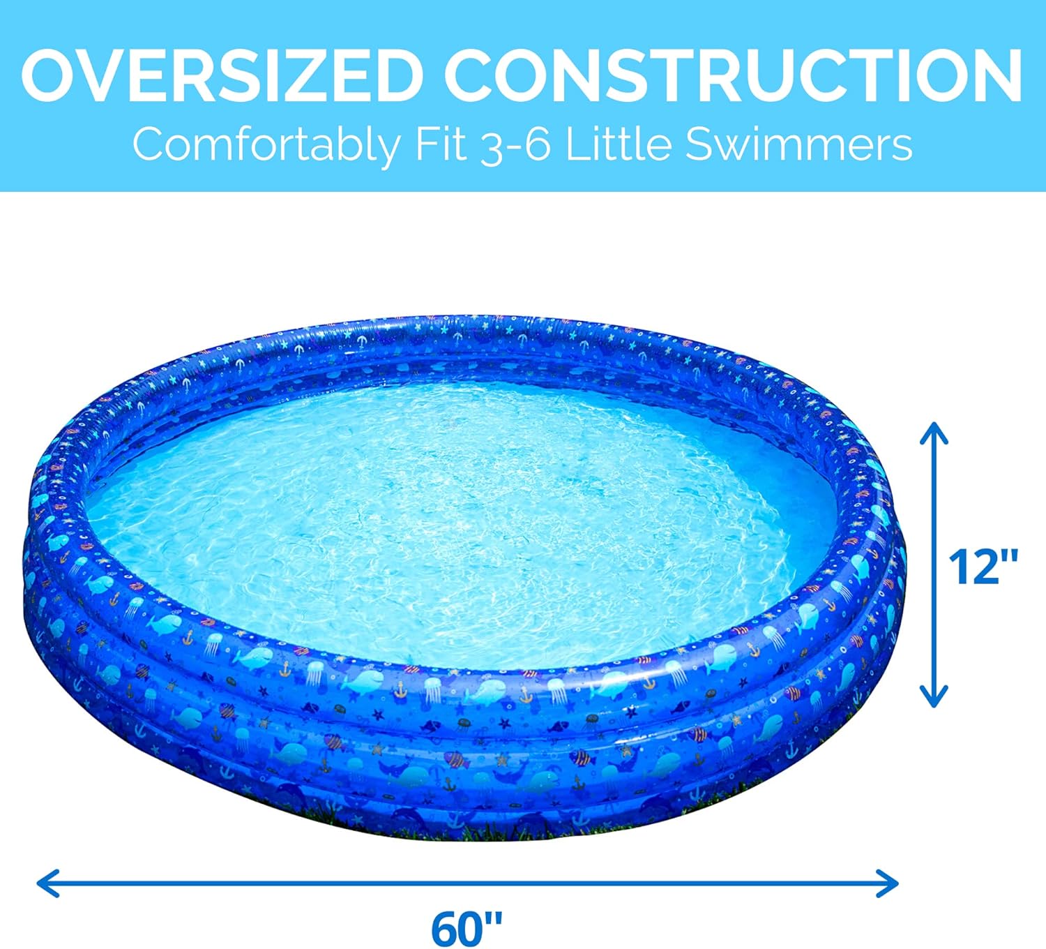SWIMLINE Classic 3 Ring Kiddie Ring Pool 60'' X 12''
