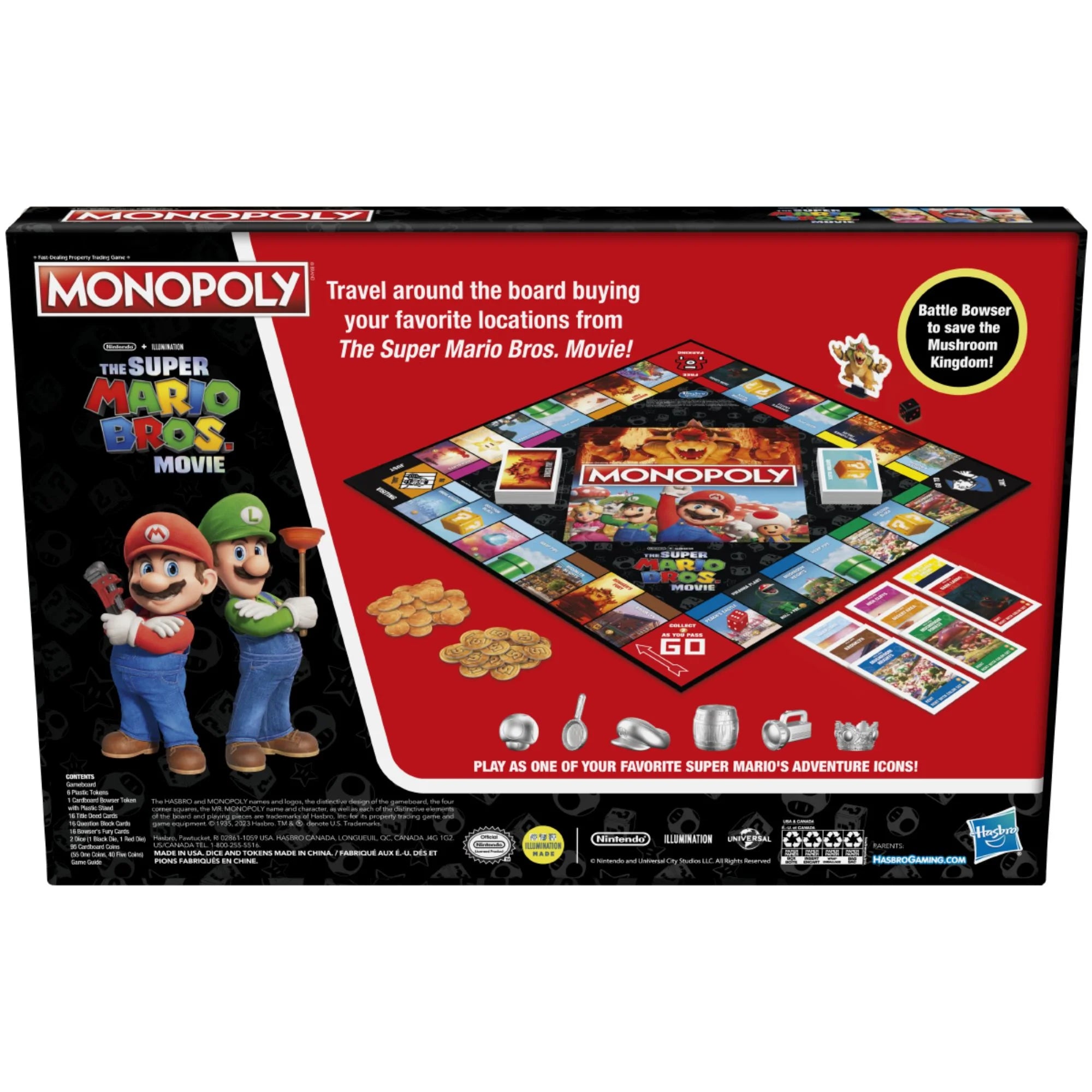Hasbro Monopoly The Super Mario Bros Movie Edition Kids Board Game