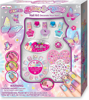 HOT FOCUS BLITZ AND GLITZ NAIL ART TIE DYE BUTTERFLY