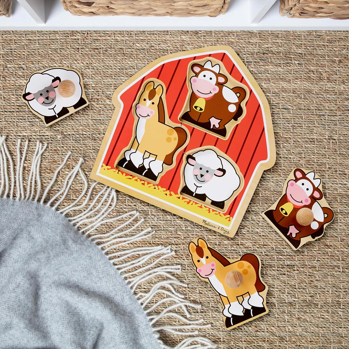 Melissa & Doug Barnyard Animals Jumbo Knob Puzzle