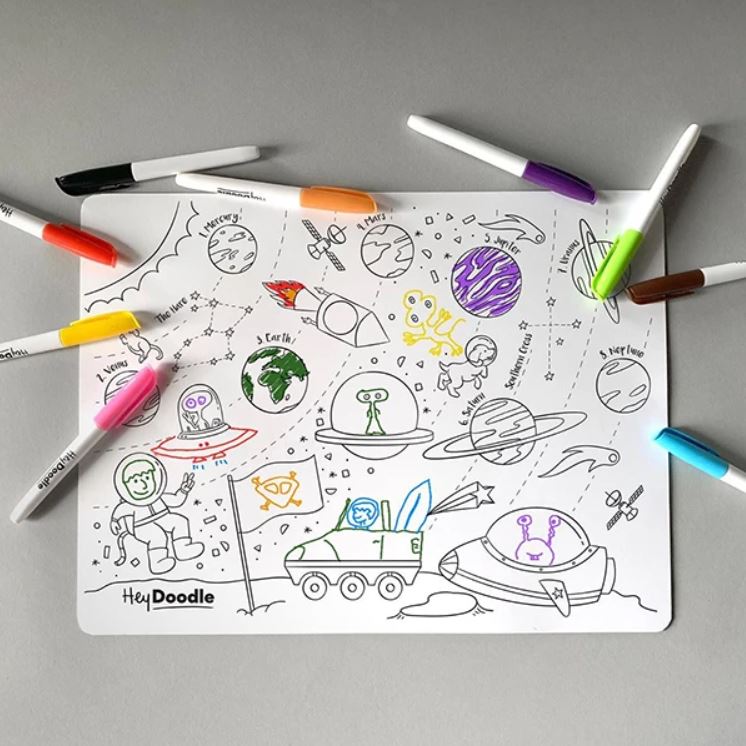 HeyDoodle Outer Space Silicone Mat Colouring