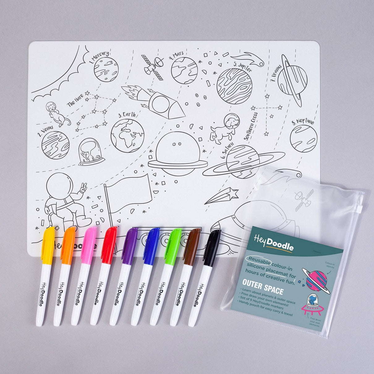 HeyDoodle Outer Space Silicone Mat Colouring