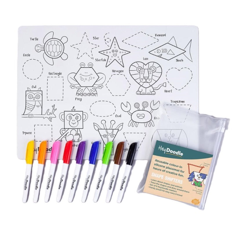 HeyDoodle Shape Shifters Silicone Mat Colouring
