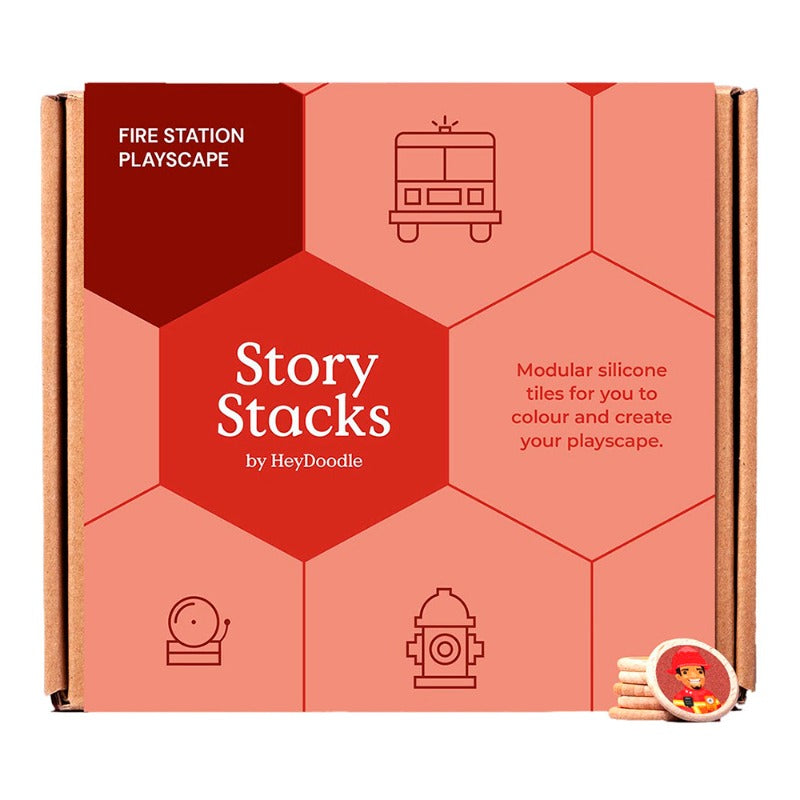 HeyDoodle Story Stacks Fire Station Playscape