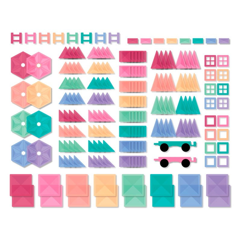 Connetix - Magnetic Tiles Pastel Mega Pack - 202 Pcs