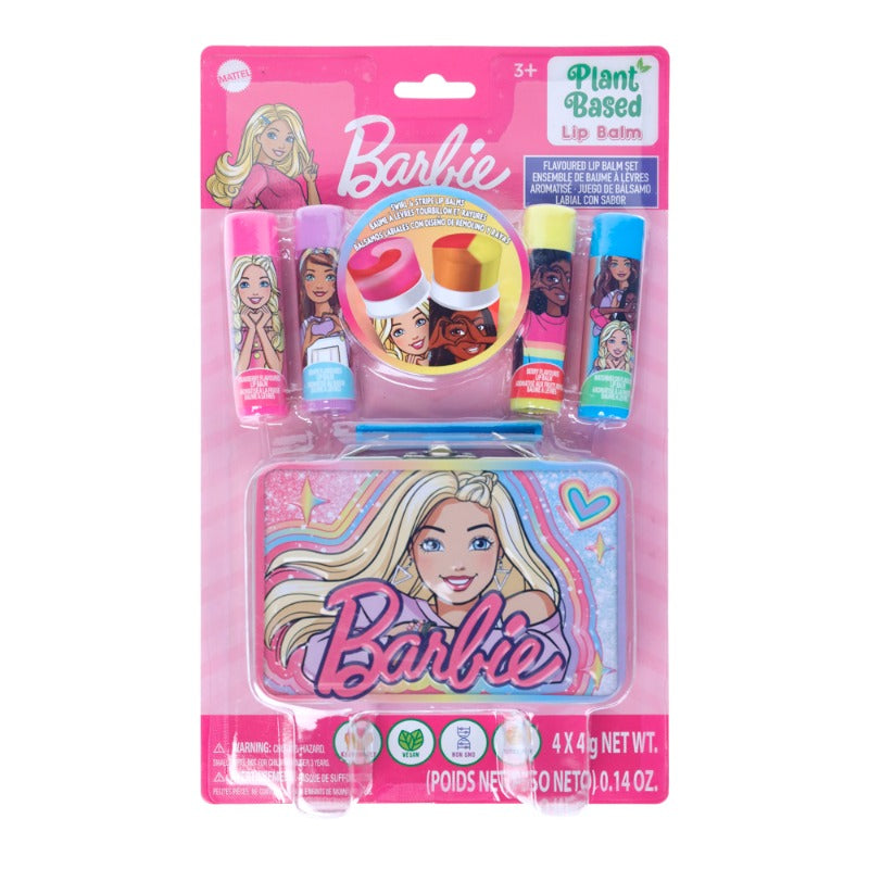 Townley Barbie 4 Pack Swirl Lip Gloss Balm With Tin Plant Based
