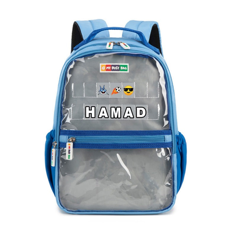 My Busy Bag Add Your Name Backpack - Blue