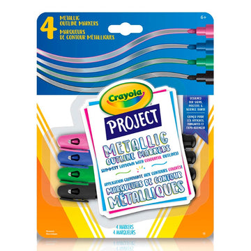 Crayola Project Metallic Outline Markers - 4 Pieces