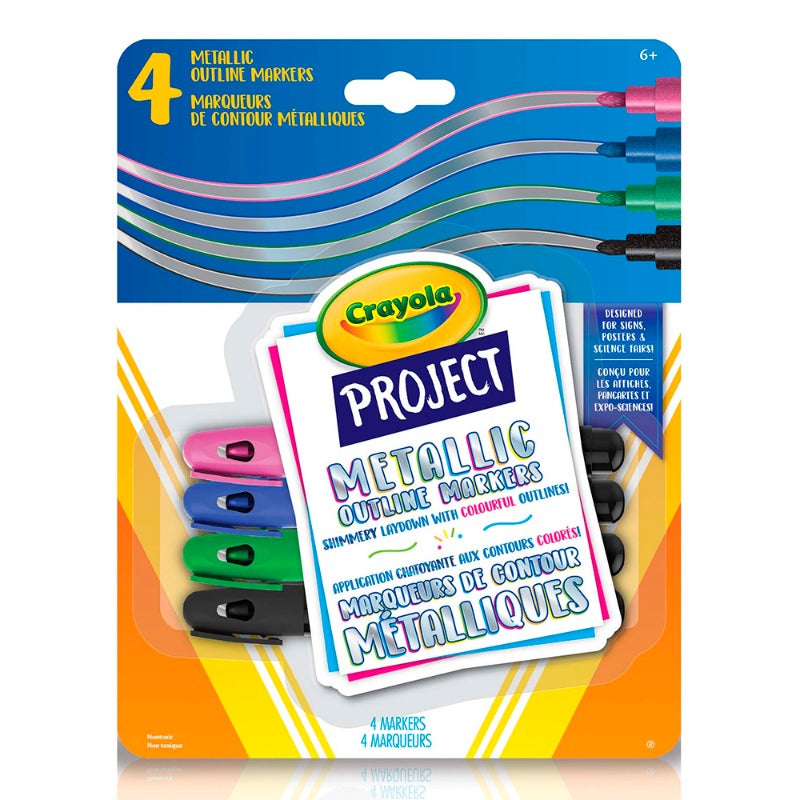Crayola Project Metallic Outline Markers - 4 Pieces