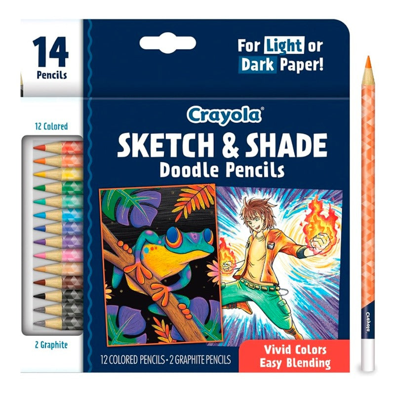 Crayola Wooden Pencils for Drawing and Shading with 2 Graphite Pencils-14 Count