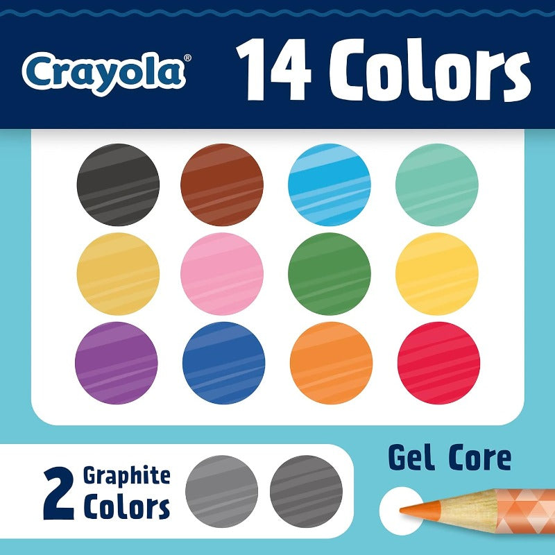 Crayola Wooden Pencils for Drawing and Shading with 2 Graphite Pencils-14 Count