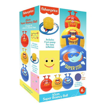 Fisher Price Super Bouncy Ball With Pump 45cm - Assorted