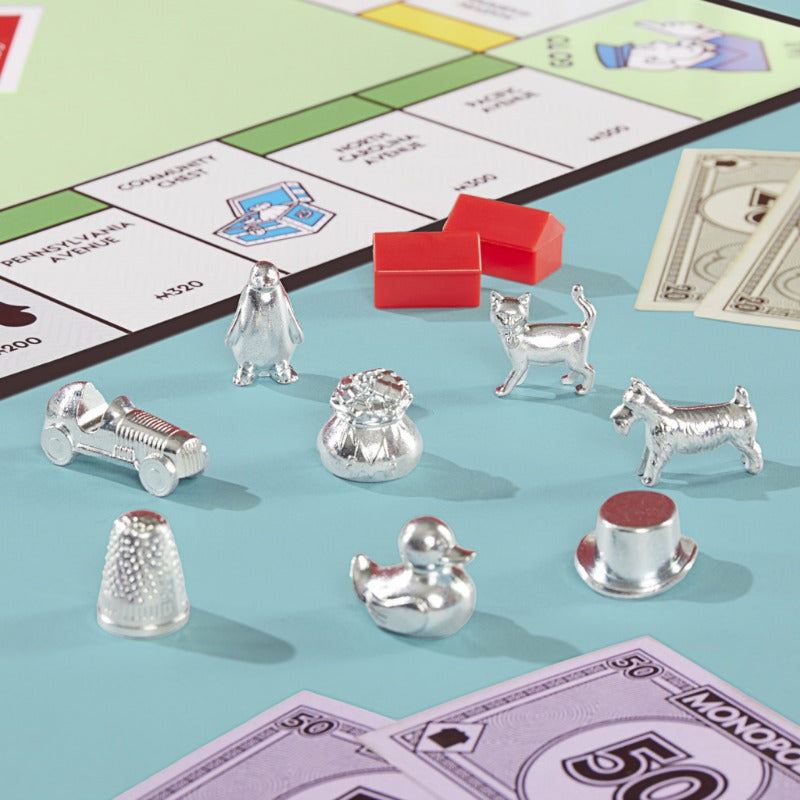 Monopoly Classic Game with Storage Tray and Larger Tokens