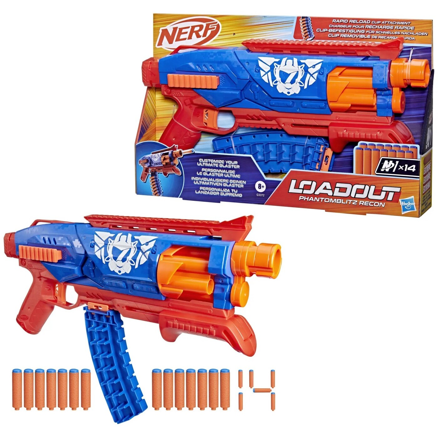Nerf Loadout Shadowspeed Recon Blaster and 14 N1 Darts