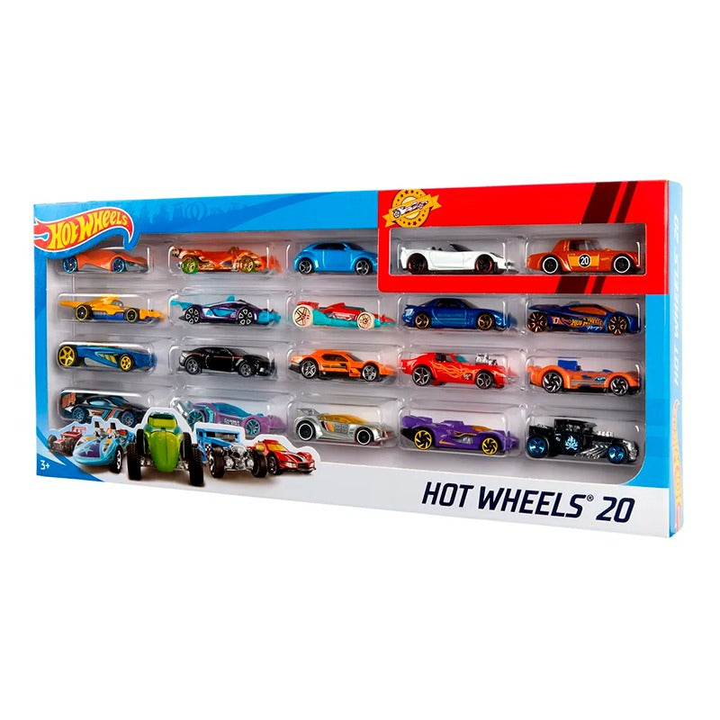 Hot Wheels 20 Diecast Pack and Mini Toy Cars Multi-Colour