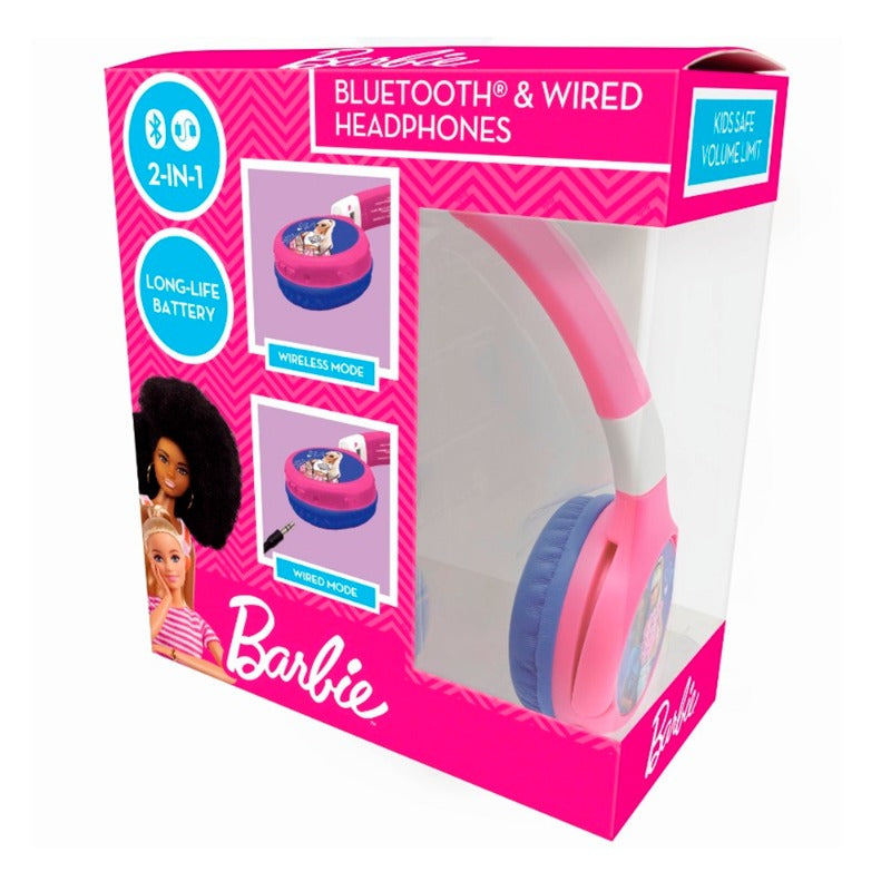 Lexibook Barbie Bluetooth And Wired Foldable Headphones
