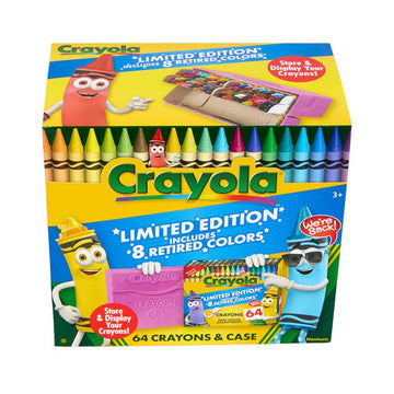 Crayola Crayon Box With Limited Edition Colors & Plastic Case - 64 Pack