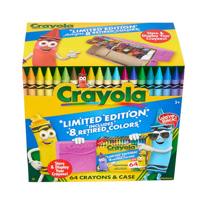Crayola Crayon Box With Limited Edition Colors & Plastic Case - 64 Pack
