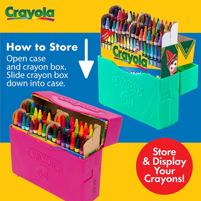 Crayola Crayon Box With Limited Edition Colors & Plastic Case - 64 Pack