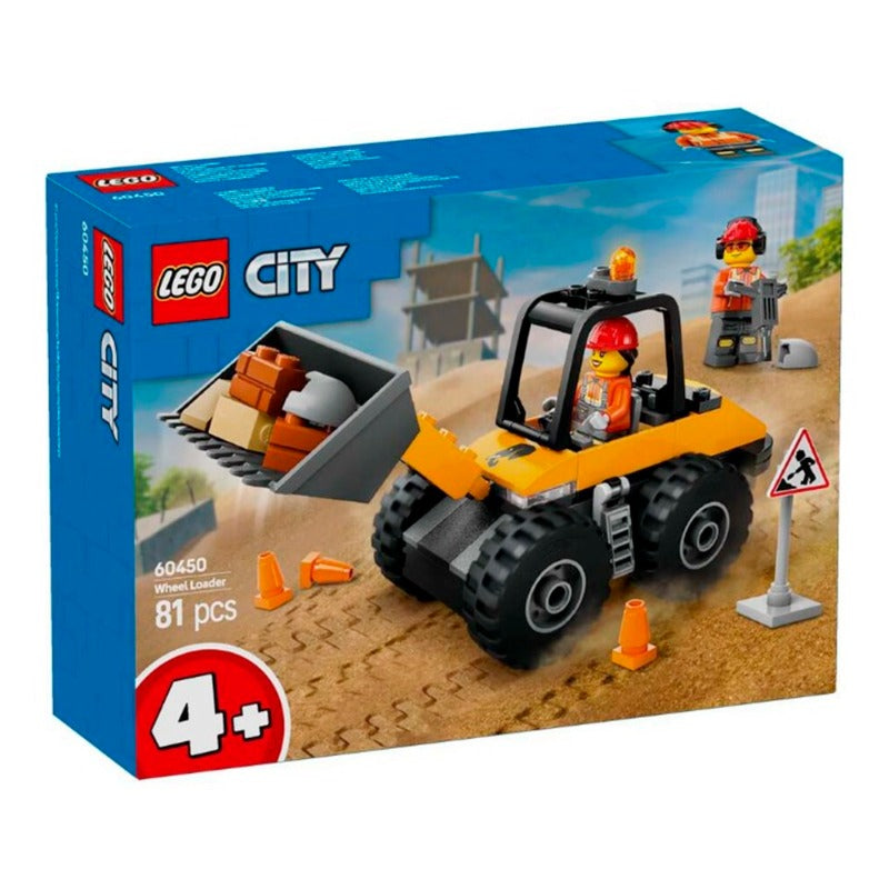 LEGO City Yellow Construction Wheel Loader Buildable Vehicle Set 60450