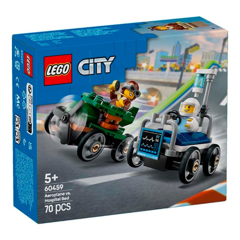 LEGO City Airplane Vs. Hospital Bed Race Car Pack 60459
