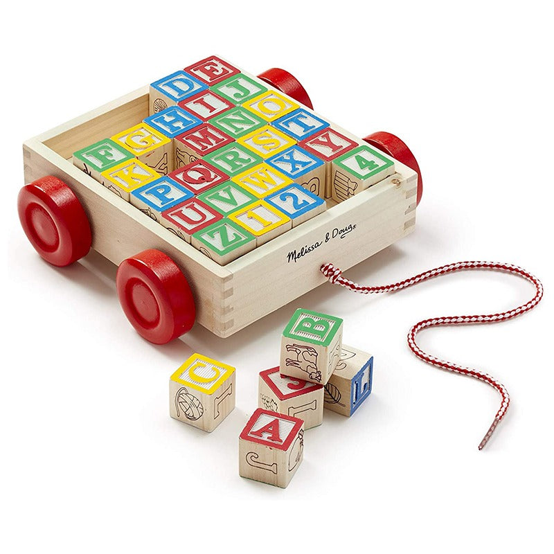 Melissa and Doug Classic ABC Block Pull Along Cart