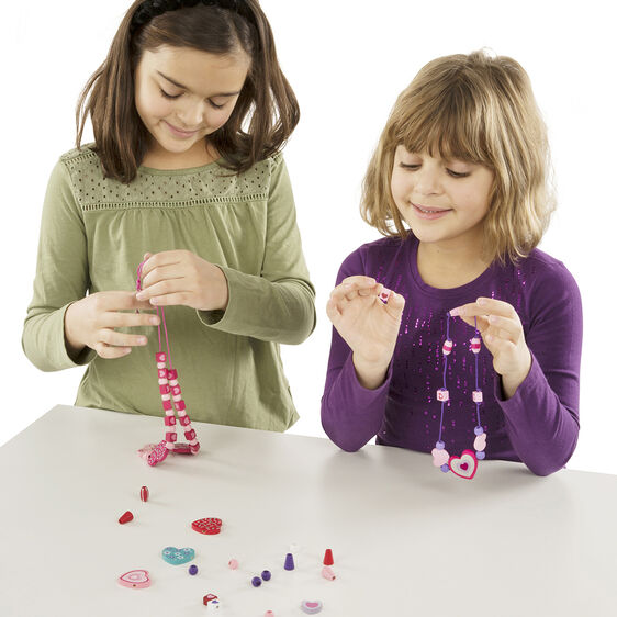 Melissa and Doug Heart Beads Wooden Bead Kit