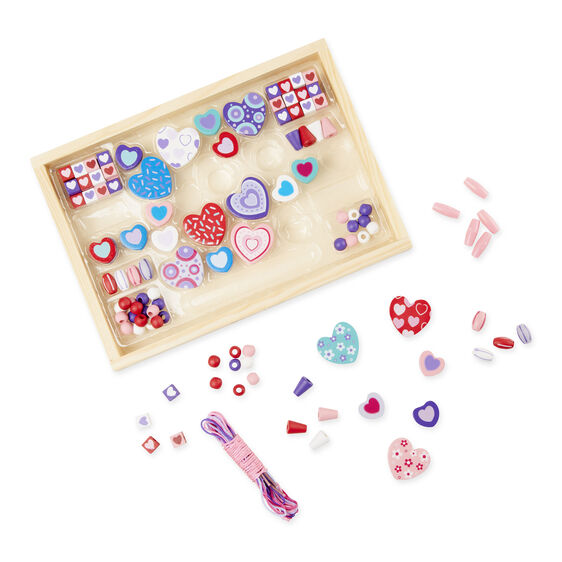 Melissa and Doug Heart Beads Wooden Bead Kit
