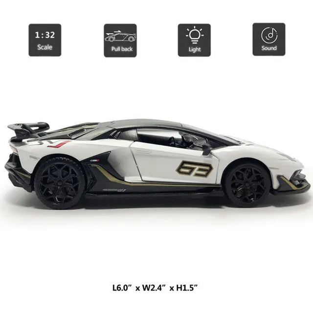 D-Power Lamborghini Aventador SVG Diecast Car - White