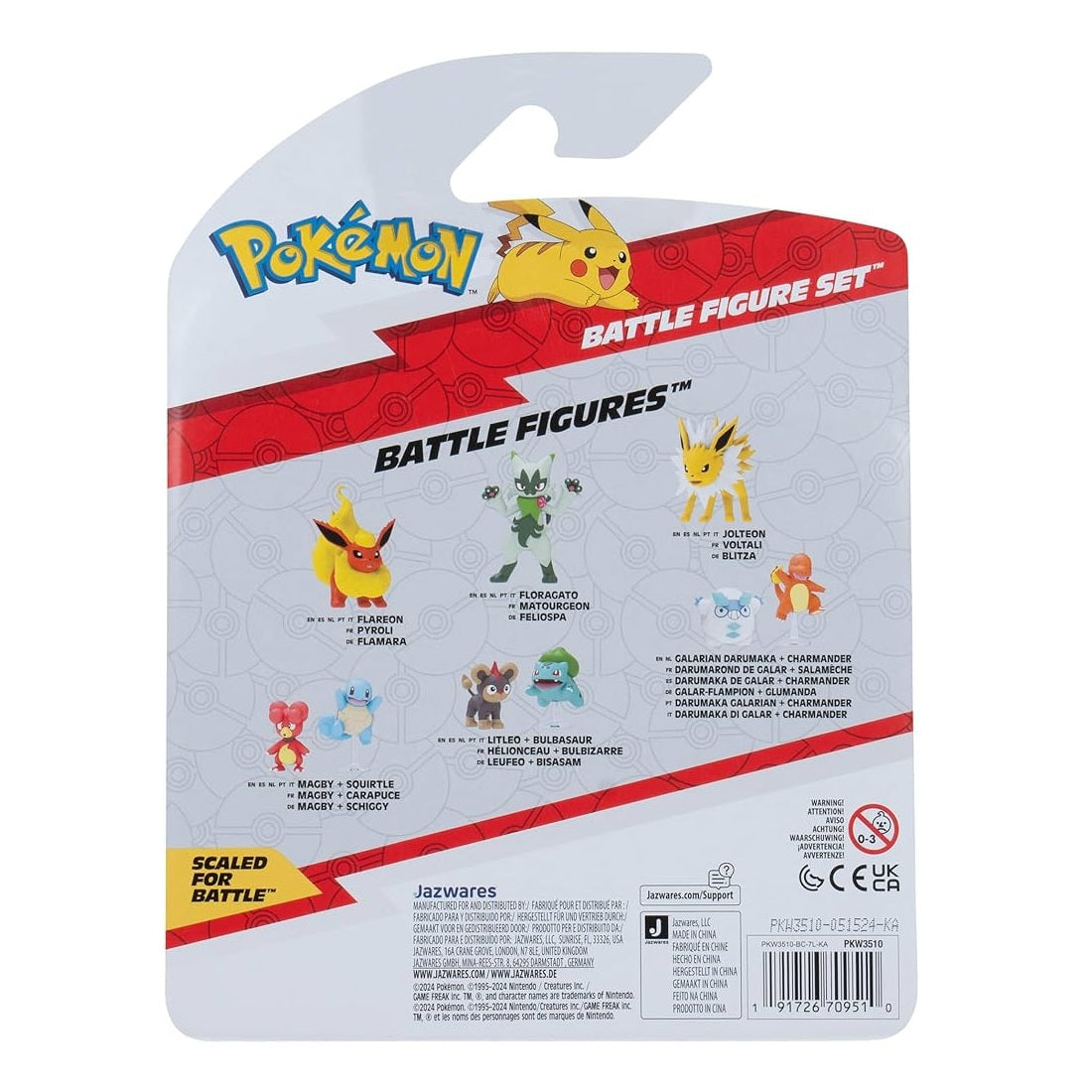 Pokémon Battle Figure 3 Pack Clefairy, Flapple & Jolteon