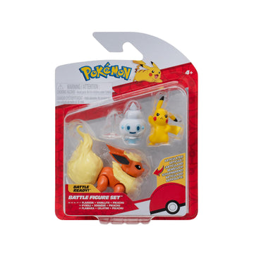 Pokémon Battle Figure Set - Pikachu, Gelatini, Flamara