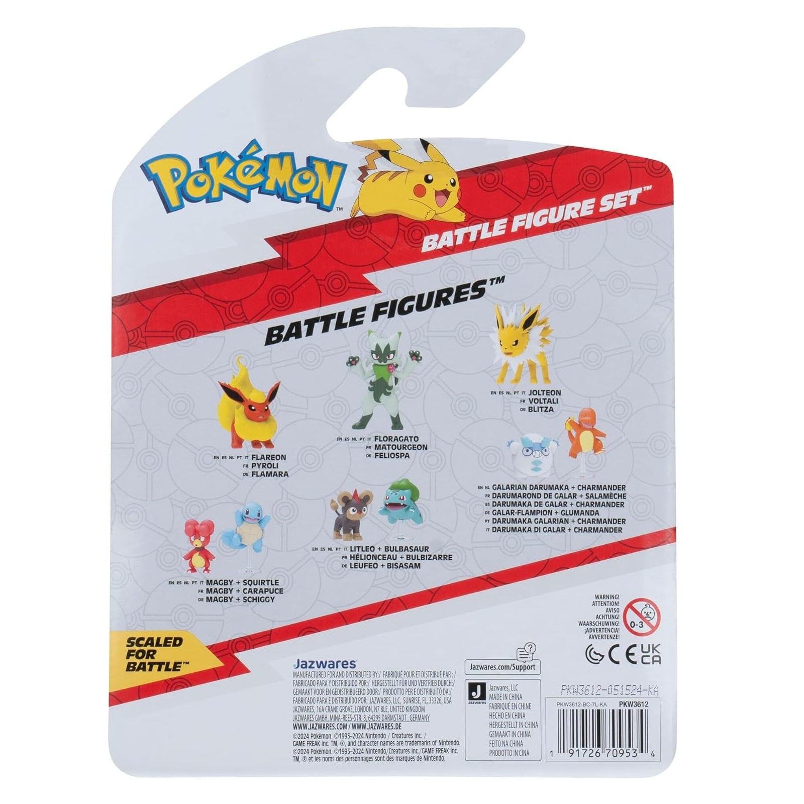 Pokémon Battle Figure Set - Litleo, Mankey, Vaporeon