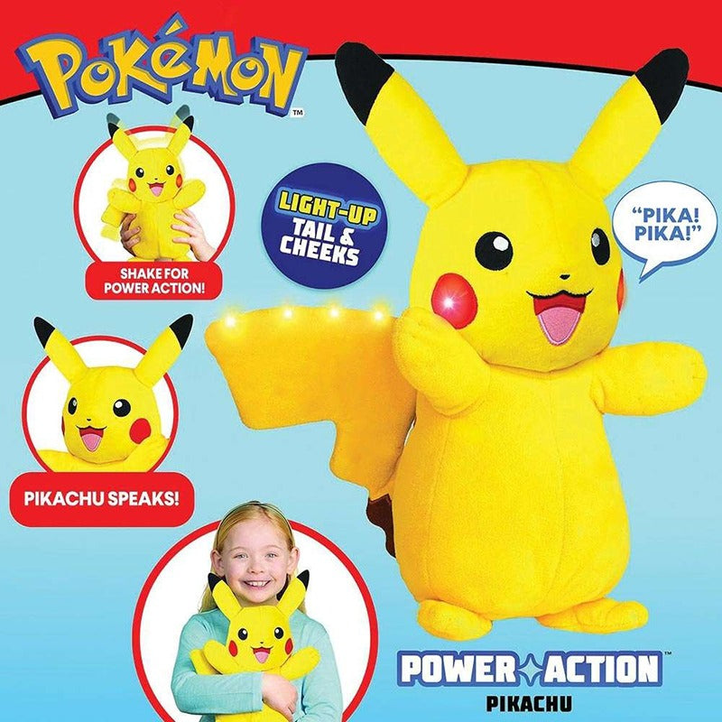 Pokémon Plush Pikachu Power Action 25cm with Light and Sounds