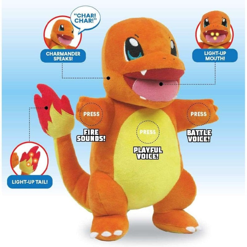 Pokémon Plush Charmander Flame Action with Light and Sound 25cm