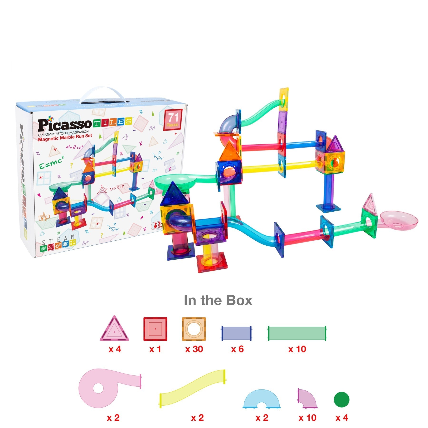 Picasso Tiles Magnetic Building Set - 71 Piece
