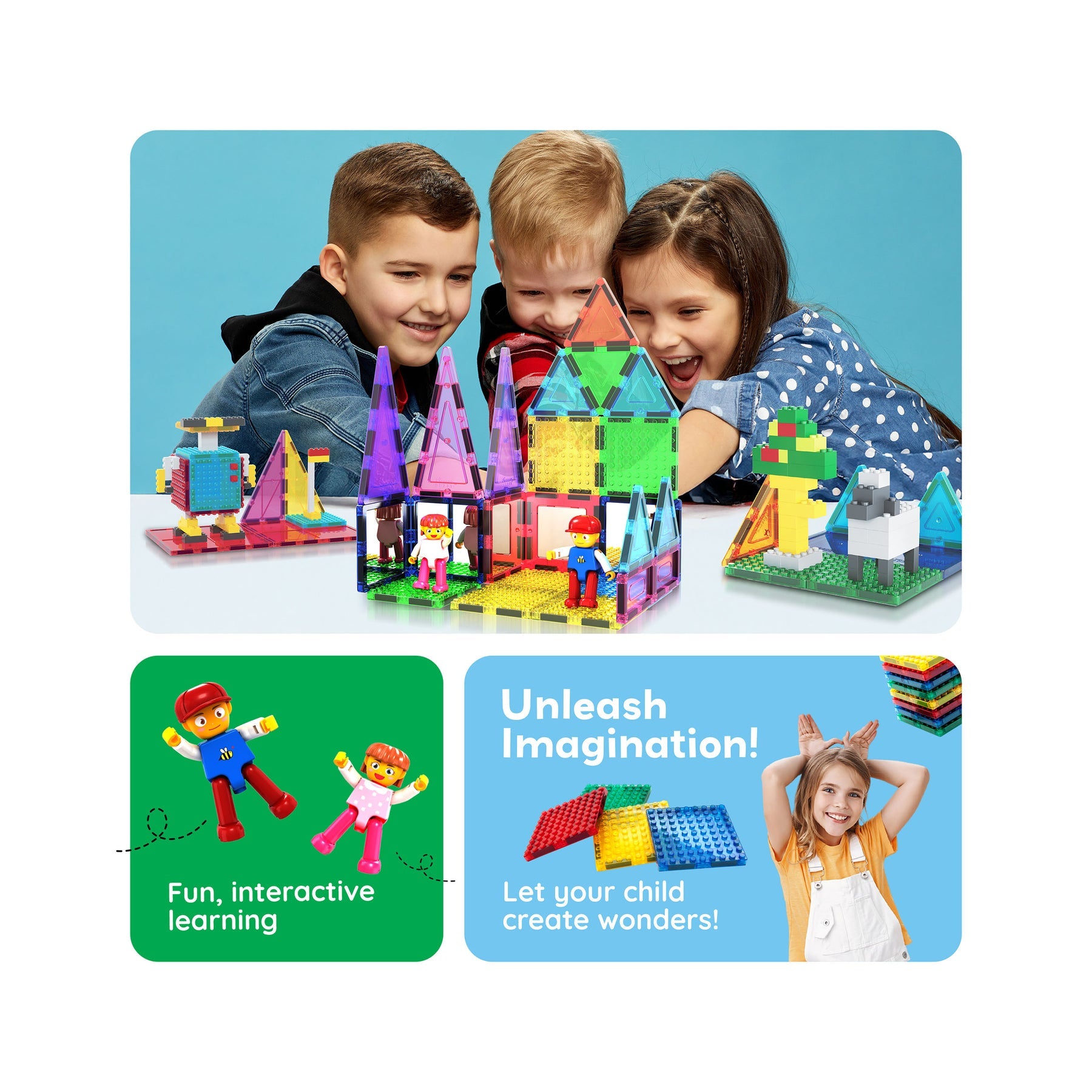 Picasso Tiles Magnetic Building Set - 63 Piece