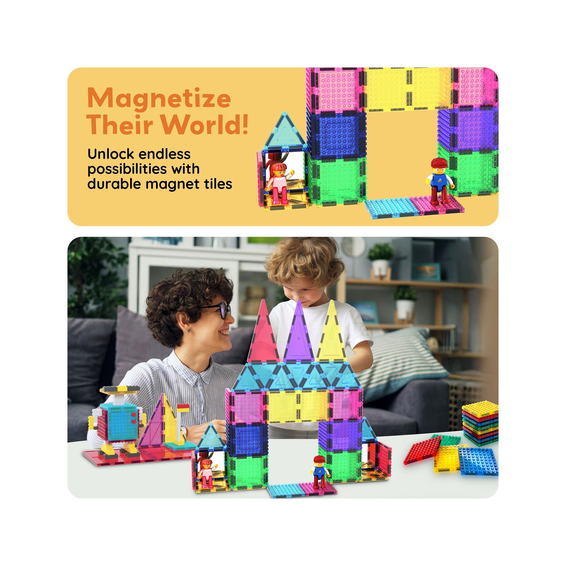 Picasso Tiles Magnetic Building Set - 63 Piece