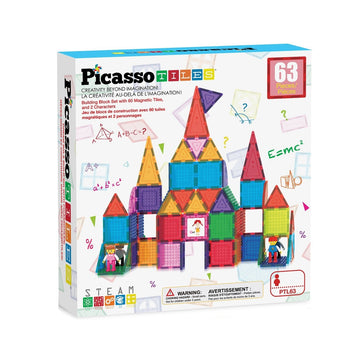 Picasso Tiles Magnetic Building Set - 63 Piece