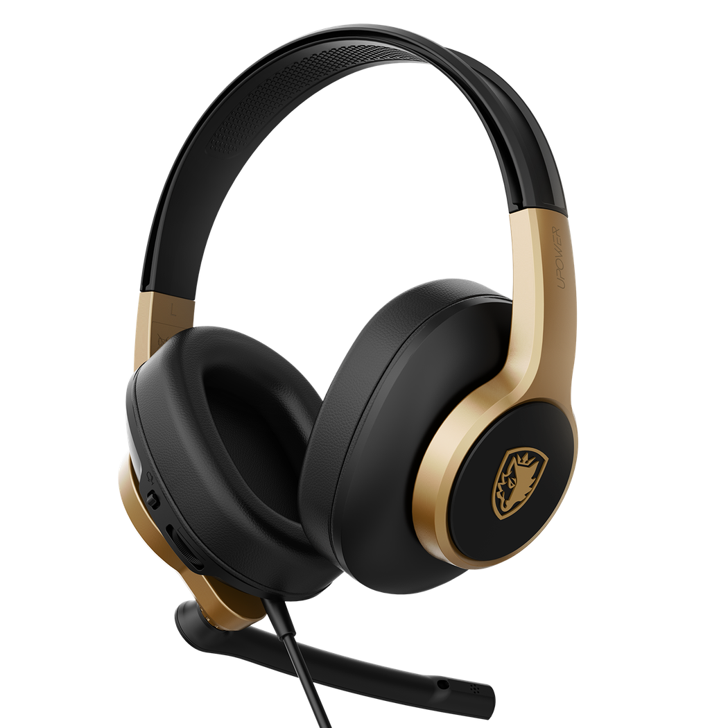 Sades Upower Wired Gaming Headset - Gold
