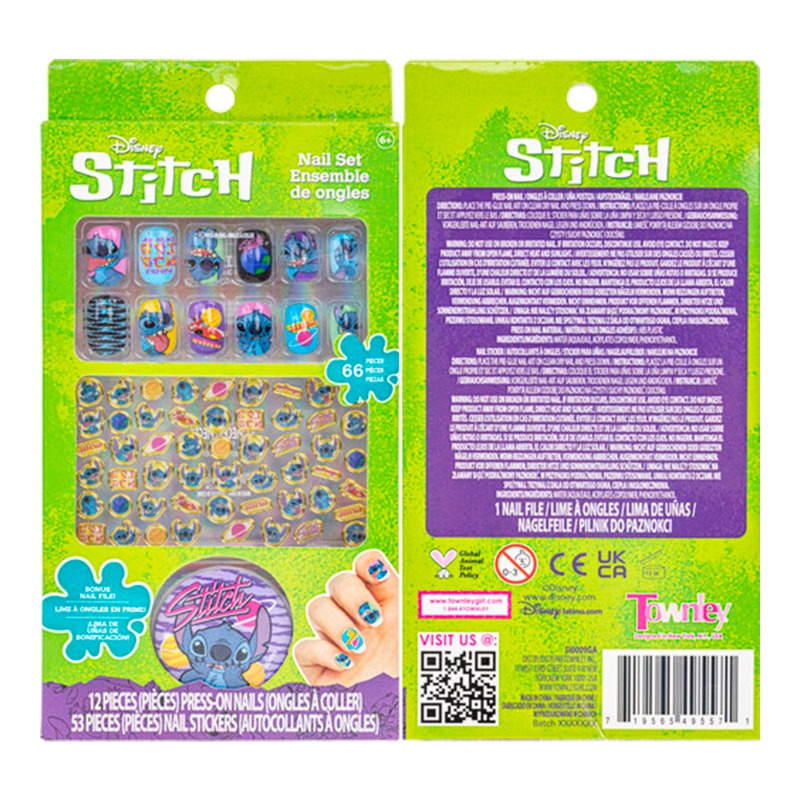 Townley Disney Stitch 66 Piece Nail Set