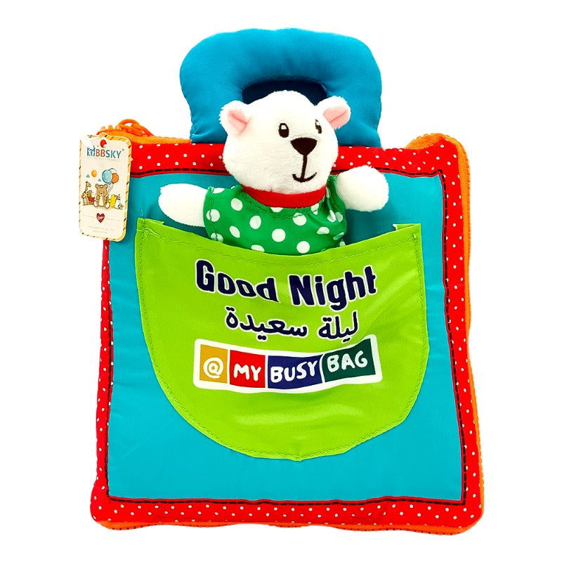 My Busy Bag Teddy Bear Interactive Cloth Book - Good Night