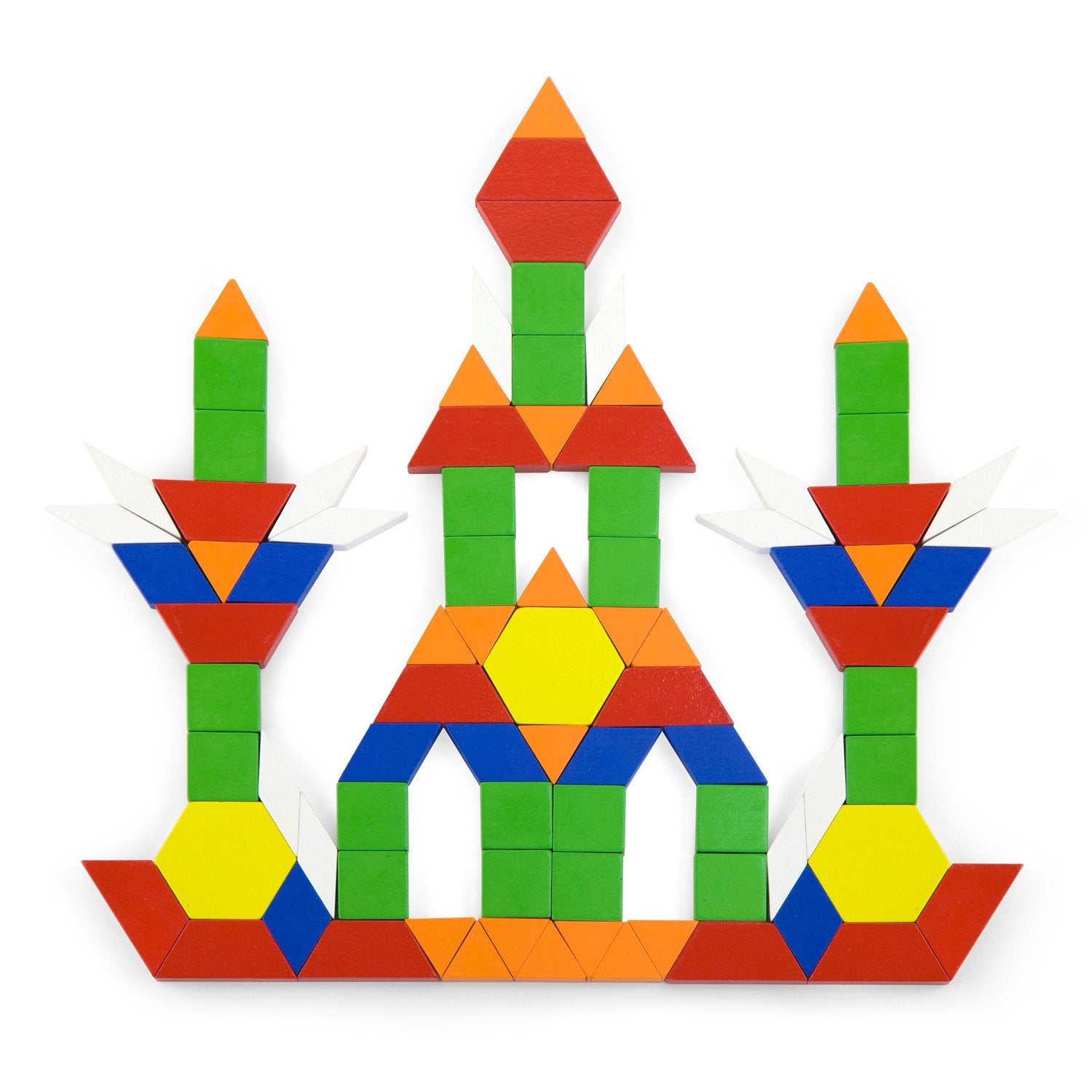 VIGA - Wooden Pattern Blocks - 250 Pcs