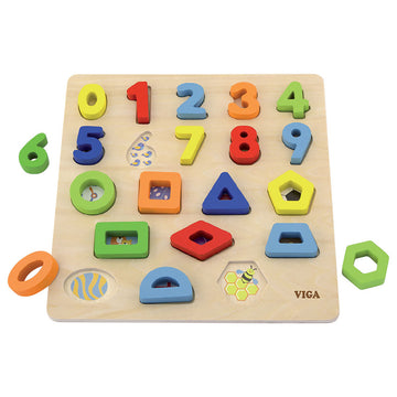 VIGA - Puzzle Shape Sorter Of Numbers And Shapes
