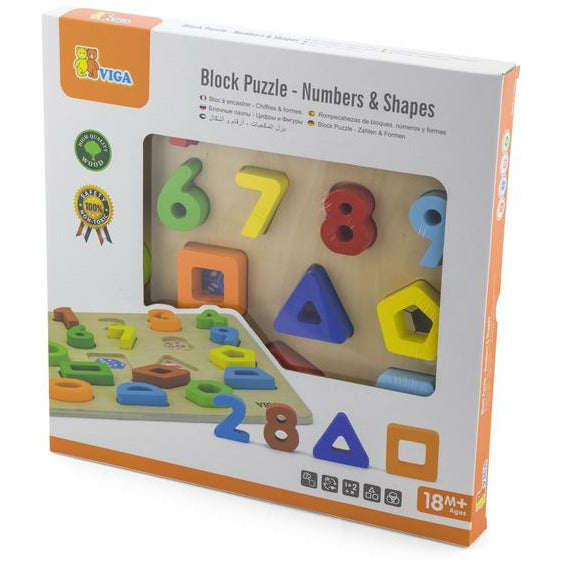 VIGA - Puzzle Shape Sorter Of Numbers And Shapes